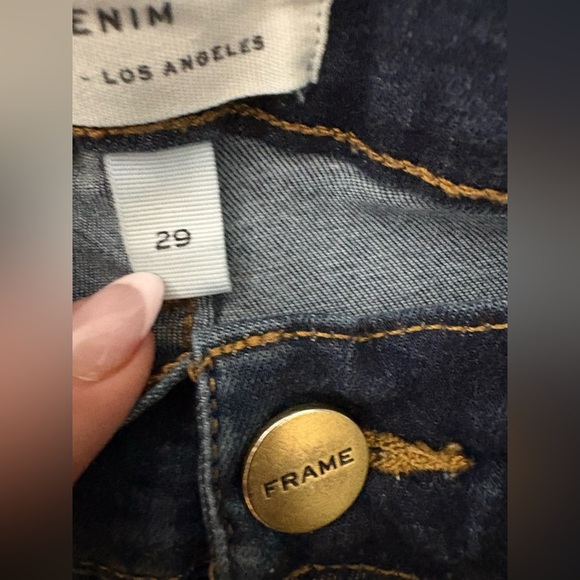 Frame le skinny de Jeanne crop 27” dark wash denim size 29 raw hem - Picture 6 of 15